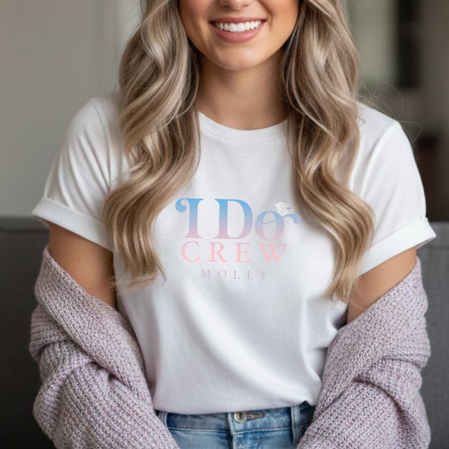 Equipe Moderna do Eu Faço Pastel Gradiente Damas d (Get the crew together in style with this trendy "I Do Crew" design!)