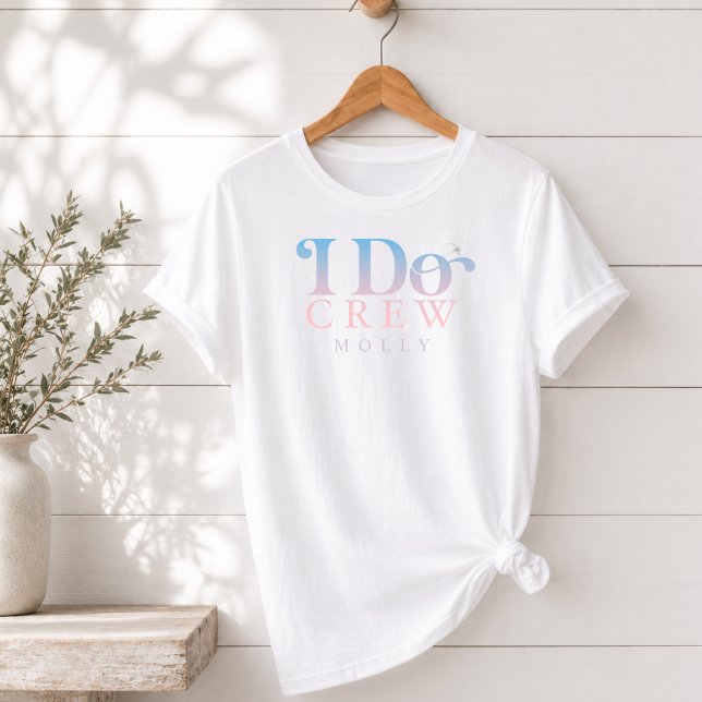 Equipe Moderna do Eu Faço Pastel Gradiente Damas d (Modern I Do Crew Pastel Gradient Bridesmaid Tri-Blend Shirt)