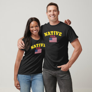 Equipe Nativa EUA Sinalizador Camisetas Clássicas 