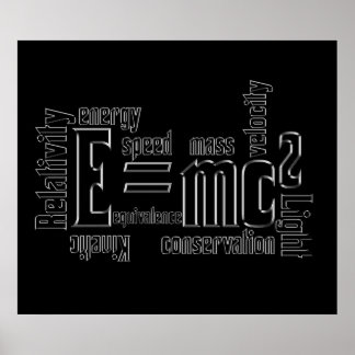 Equivalência em Massa E=MC2 Science Poster Typoogr