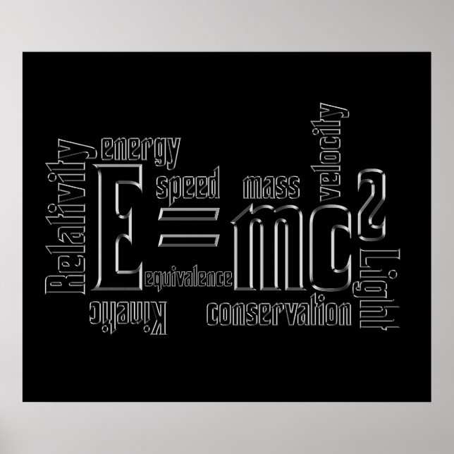Equivalência em Massa E=MC2 Science Poster Typoogr (Frente)