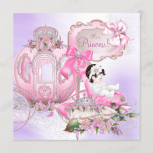 Era Uma Vez Convite de Chá de Bebê Princesa Rosa R