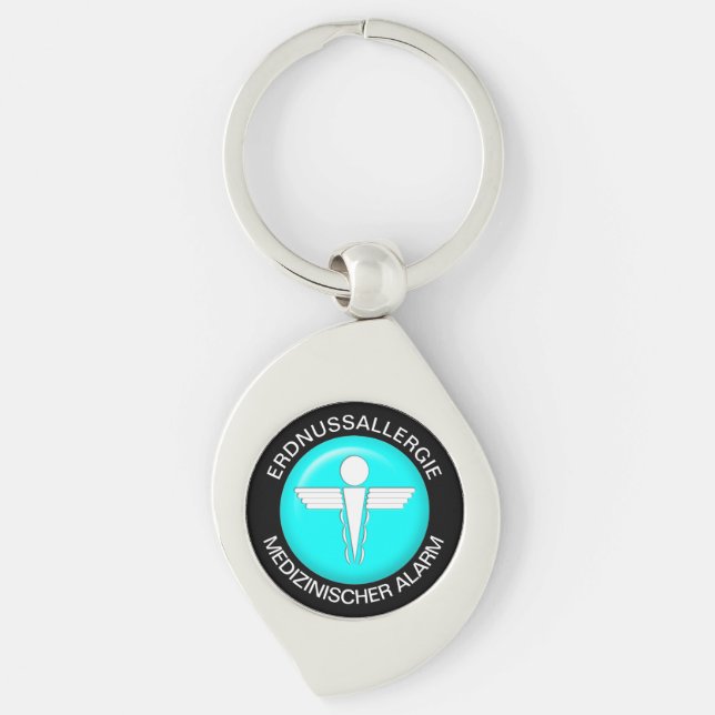 ERDNUSSALLERGIE Chaveiro de Alerta Médico (Frente)