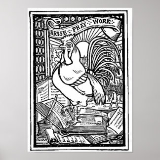 Ergir Poster de Trabalho de Reze Inspirador