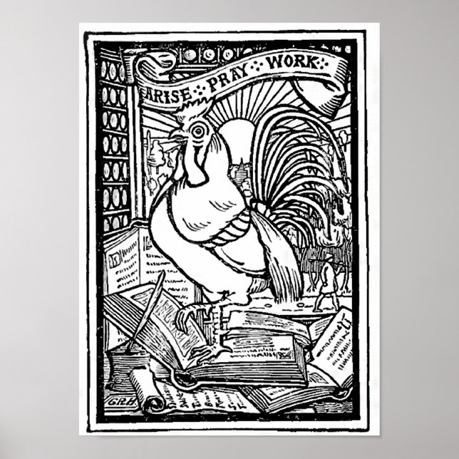 Ergir Poster de Trabalho de Reze Inspirador (Frente)