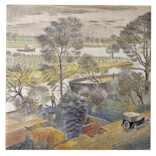 Eric Ravilious art, River Thames, Chiswick Eyot