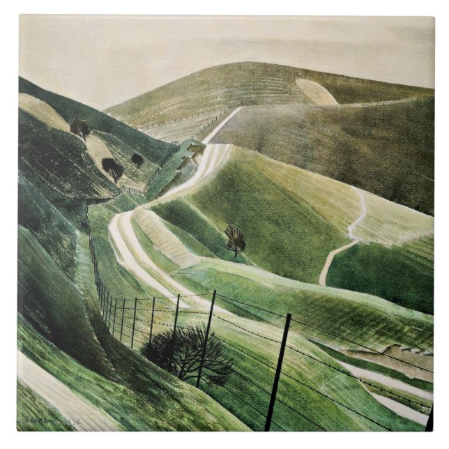 Eric Ravilious - Chalk Paths, famosa trabalho de a (Frente)