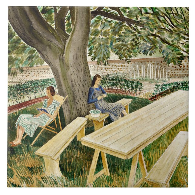 Eric Ravilious, Duas Mulheres no Jardim, (Frente)