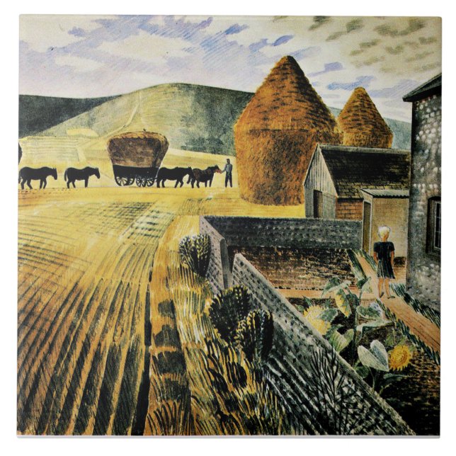 Eric Ravilious - Furlongs, pintura de arte, (Frente)