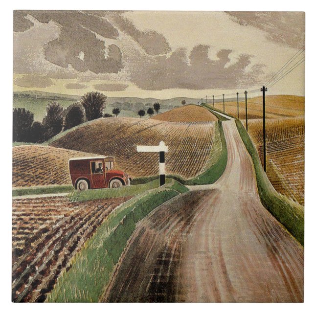 Eric Ravilious, Paisagem de Wiltshire, (Frente)