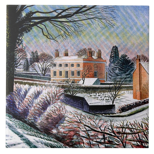 Eric Ravilious, Vicarage no inverno (Frente)