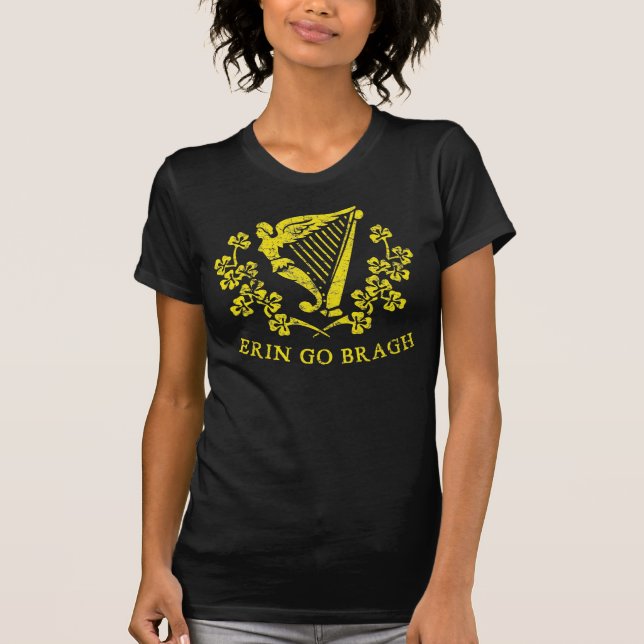 Erin vai camisetas da harpa de Bragh (Frente)