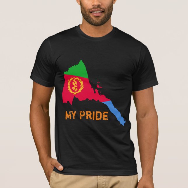 Eritreia Meu Orgulho Com Design de camiseta do map (Frente)