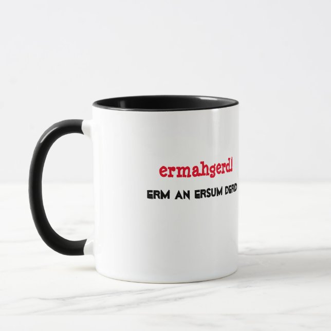 Ermahgerd! Erm um design da caneca de Ersum Derd (Esquerda)