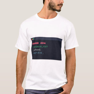 Erro 404 Resolução Não Encontrada Camiseta Nova En