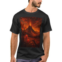 Erupção da Camisa de Arte Natural do Vulcão - Pres