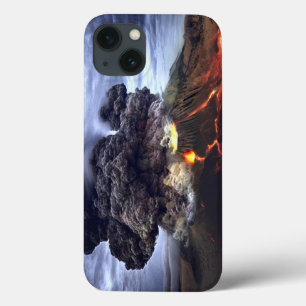 Erupção do vulcão na montanha