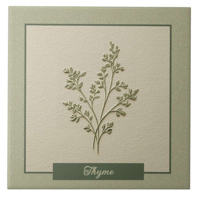Erva de Tomilho Jardim da Cozinha Relevo Falso (Frente)