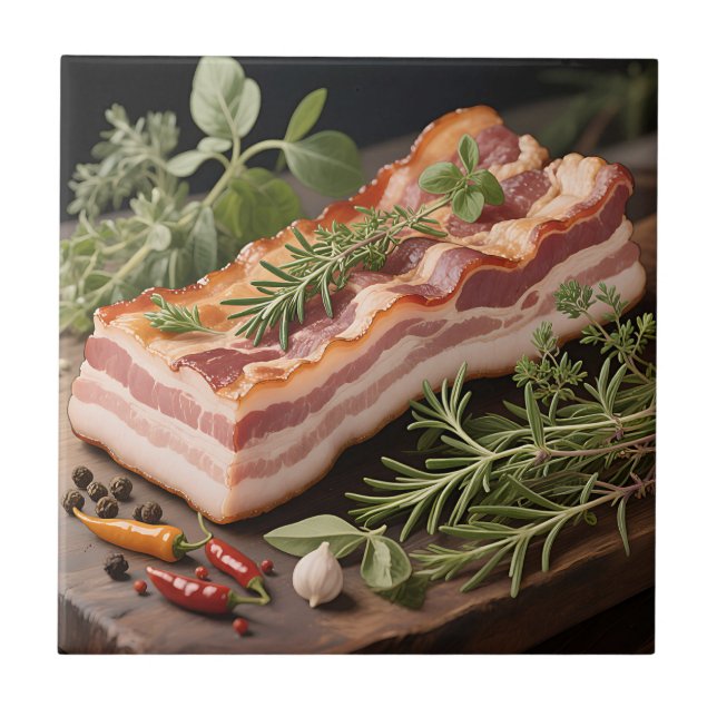 Ervas do Tablete de Bacon Crocante (Frente)