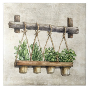 Ervas Penduradas Aquarela Rústica 