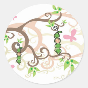 Ervilha cor-de-rosa em uma etiqueta do chá de