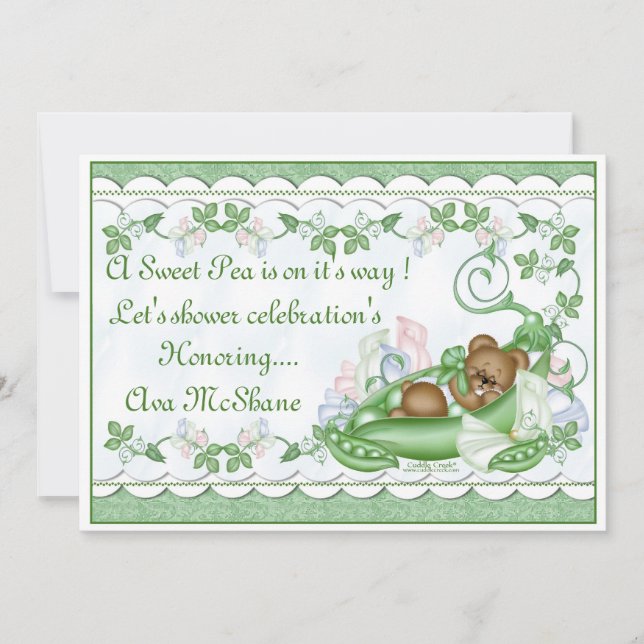 Ervilha doce do convite feito sob encomenda em um (Frente)