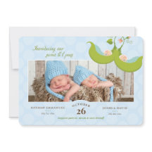 Ervilhas em um Pod Twin Boys 1 Anúncio de Nascimen