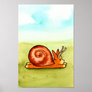 Es-Corg-O Snail Corgi Watercolor Impressão