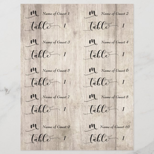 Esboço 1 incompleto para cartões de lugar "cortáve (Frente)