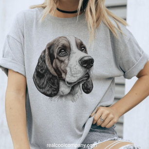 Esboço Adorável de Basset Hound Amantes de Cães Fo