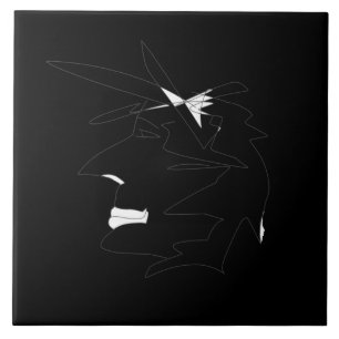 Esboço Cabeça Estranha Enfrentando Minimalismo