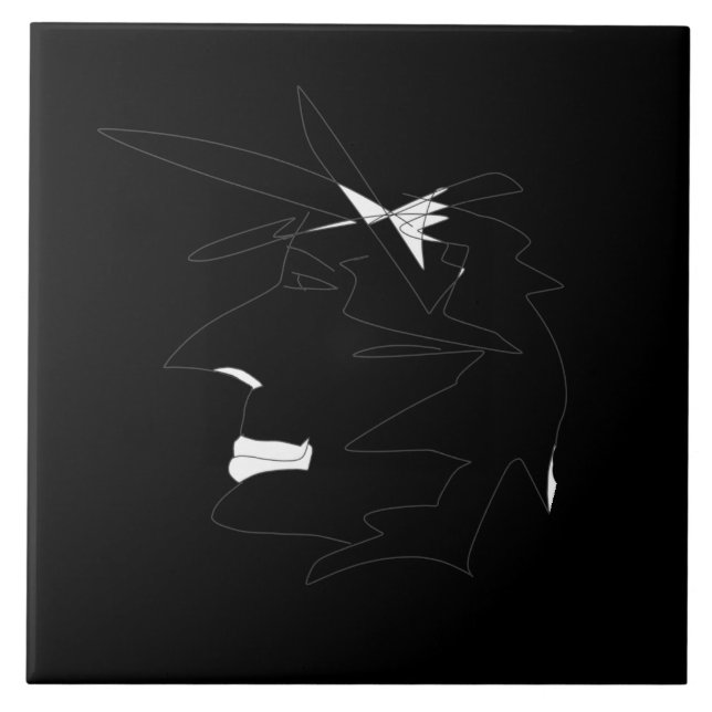 Esboço Cabeça Estranha Enfrentando Minimalismo (Frente)