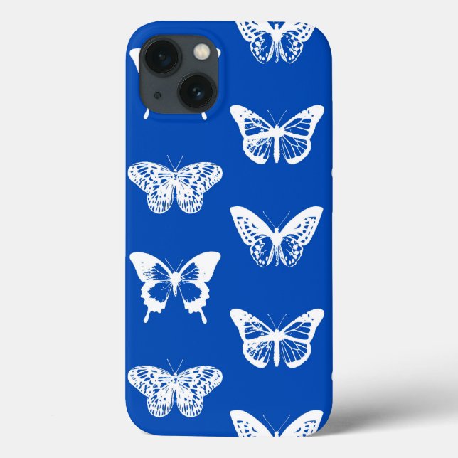 Esboço da borboleta, azul de cobalto e branco (Verso)