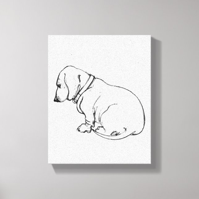 esboço dachshund na canvas esticada (Frente)
