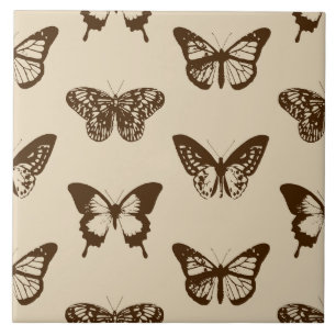 Esboço de borboleta, marrom chocolate em bege