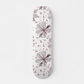 Esboço de Flor de Cerejeira Skateboard – Marrom &