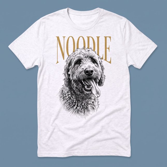 Esboço de Pet Monocromático Doodlet Nome Dourado (Product-only studio shot)