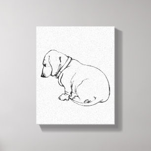 esboço do dachshund em canvas esticadas