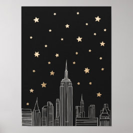 Esboço do Império NYC I Starry Night Poster
