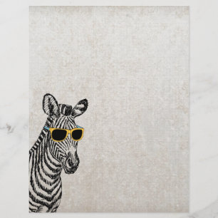 Esboço engraçado bonito legal da zebra com vidro