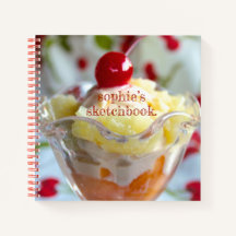 Esboço espiral personalizável do Sundae da fruta