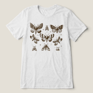 Esboço Vintage Sépia de Mariposa e Estrelas Celest