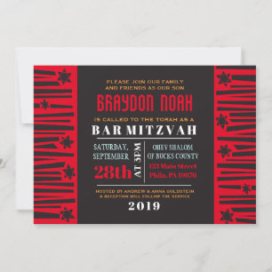 ESCADA ao convite de Mitzvah do bastão do bar das