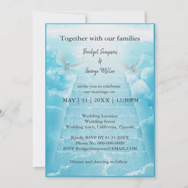 escada celana moderna convite sagrado em matrimôni (Frente)