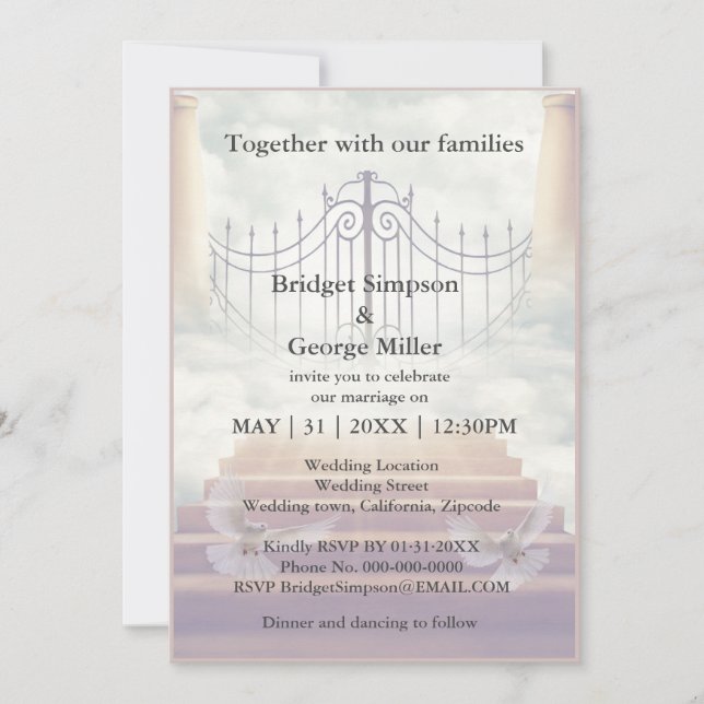 escada celana moderna convite sagrado em matrimôni (Frente)