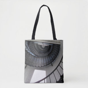 Escada espiral negra em um saco de tote