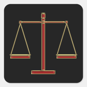 Escalas de Justiça - Adesivo Quadrado