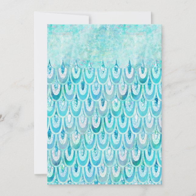 Escalas De Peixes De Sereia Cinzenta De Teal Azul (Frente)