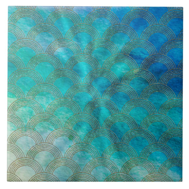 Escalas do mar e da sereia no aqua e no ouro (Frente)