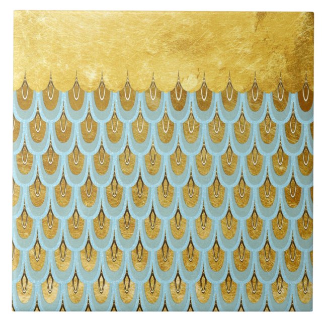 Escamas De Peixe De Sereia Azul-Brilhante (Frente)